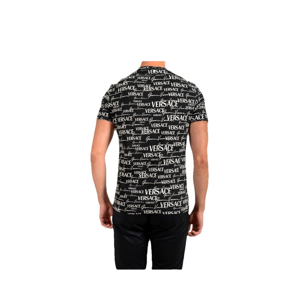 Versace Gianni Logo Print T-Shirt Black White XS Authentic NFC Tag New - Picture 2 of 10